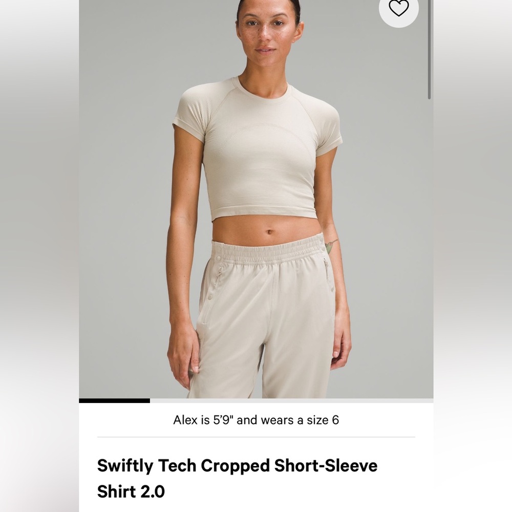 Lululemon swiftly tech cropped short sleeve Mojave tan 8